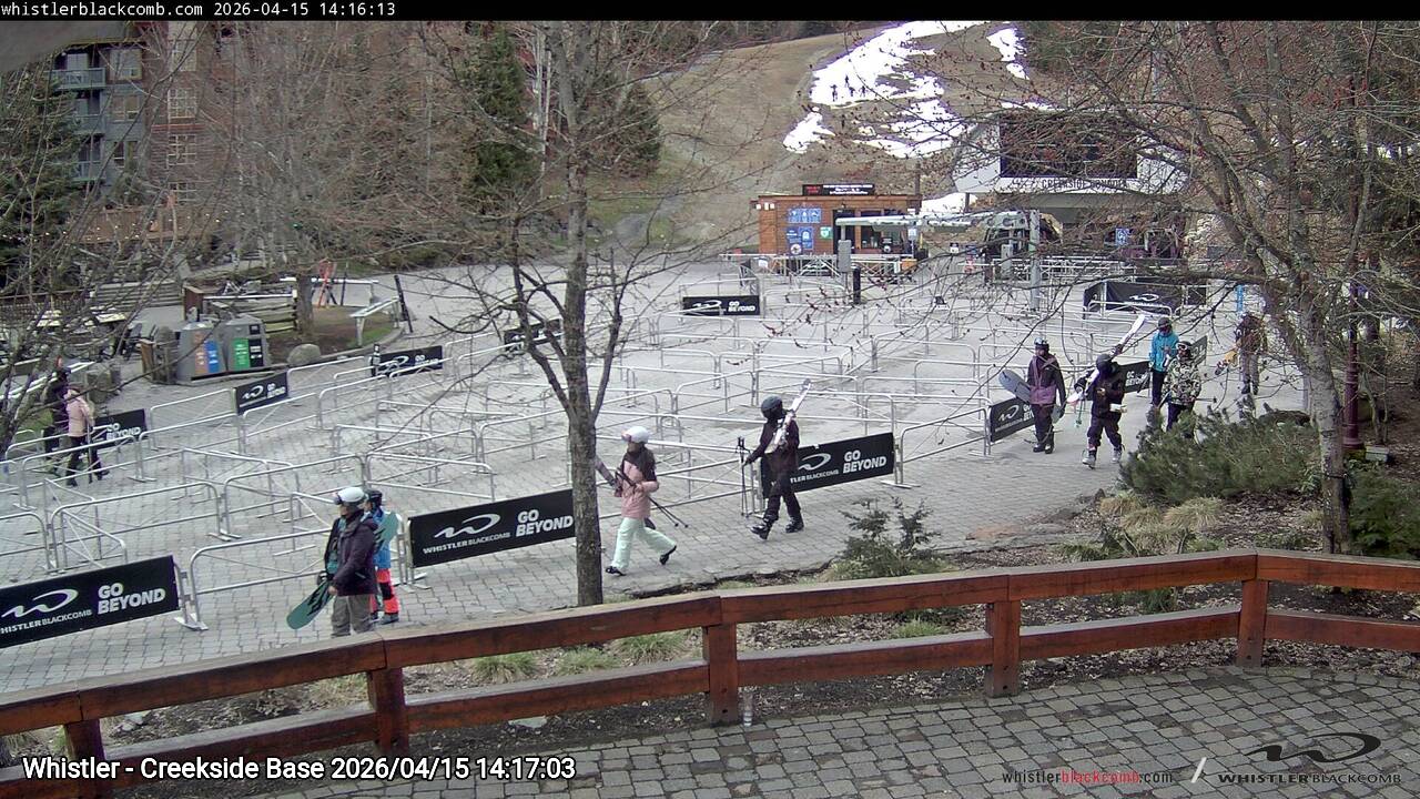 Webcam frame from Whistler - Creekside Base on 2026/04/15