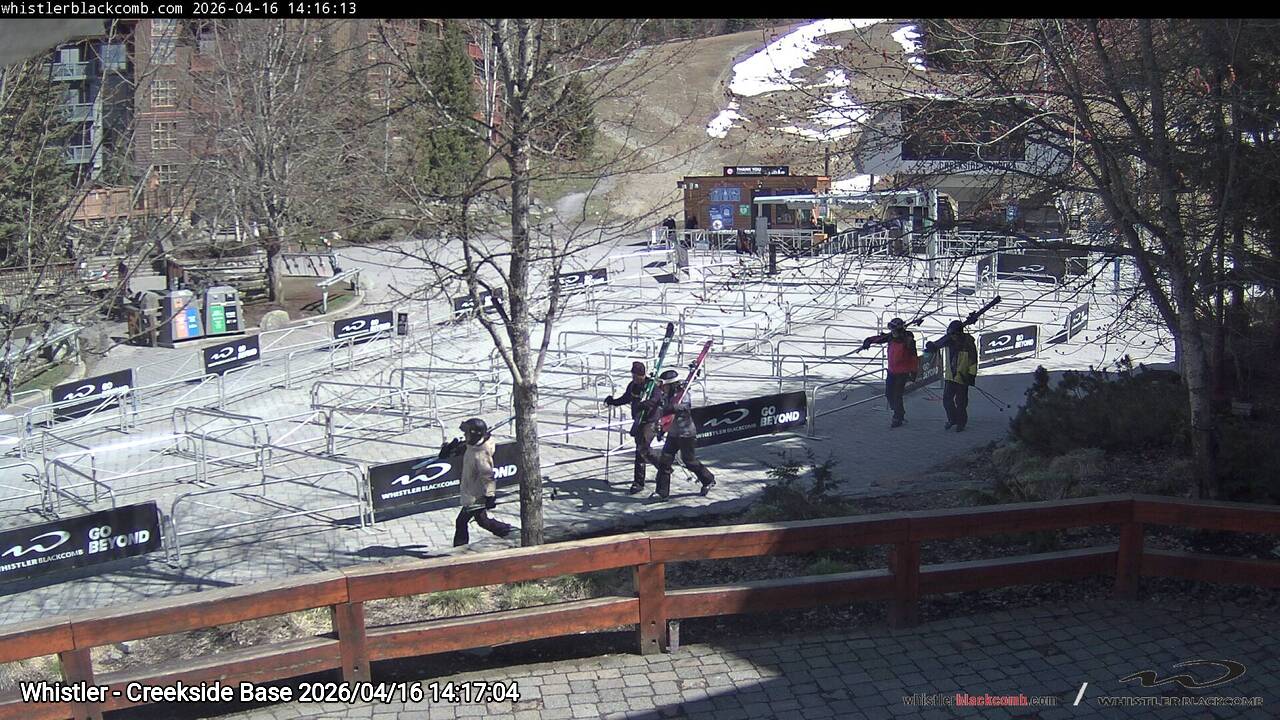 Webcam frame from Whistler - Creekside Base on 2026/04/16