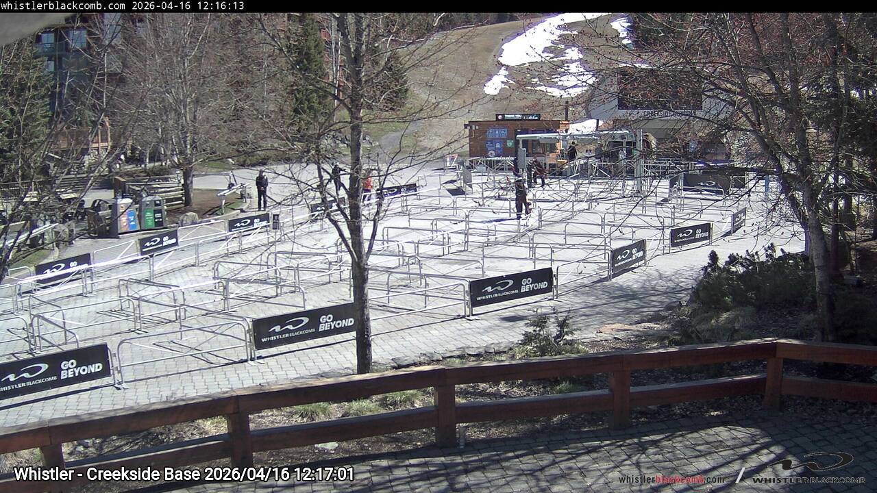 Webcam frame from Whistler - Creekside Base at 2026/04/16 12:00