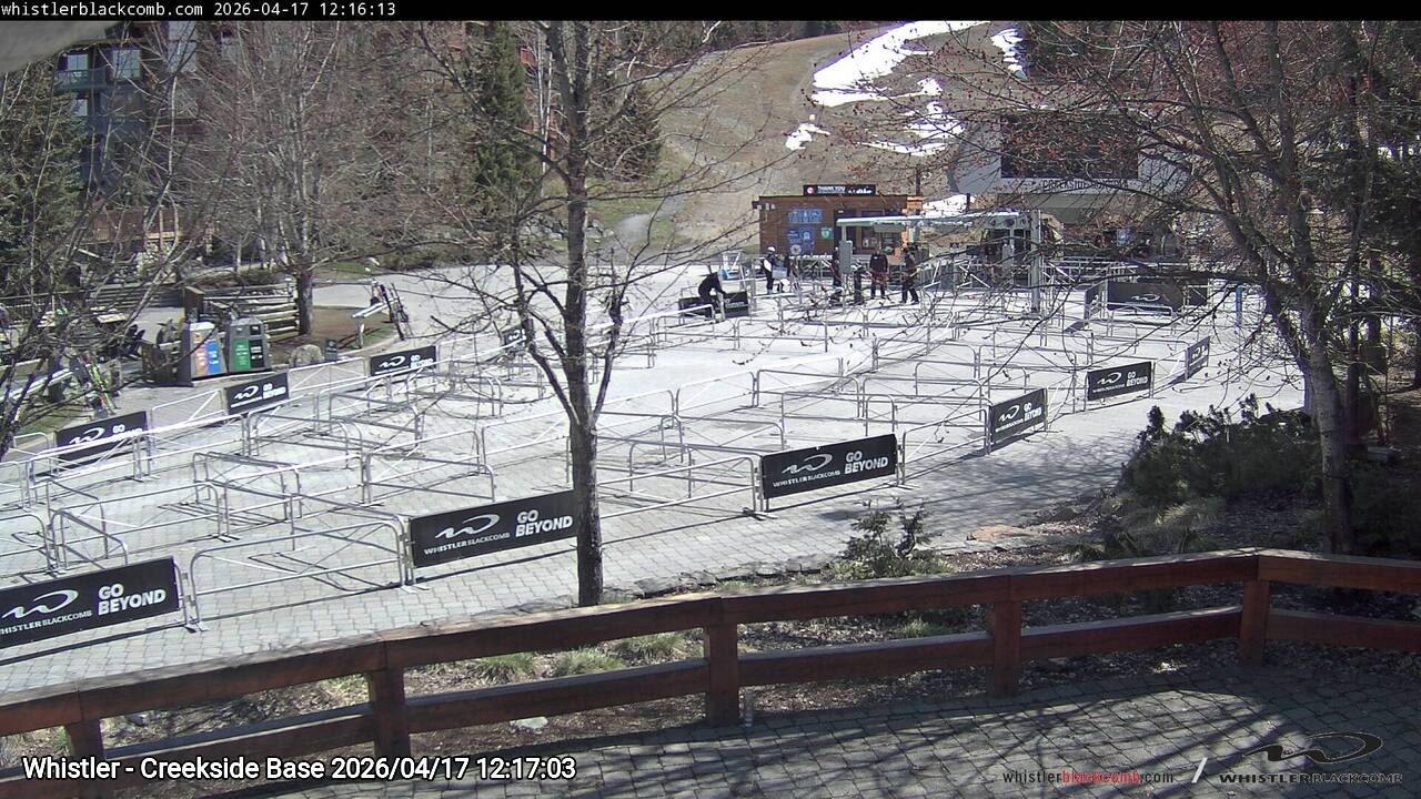 Webcam frame from Whistler - Creekside Base at 2026/04/17 12:00
