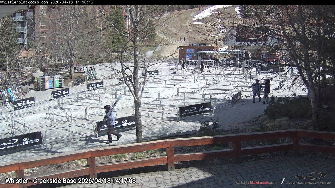 Webcam frame from Whistler - Creekside Base on 2026/04/18