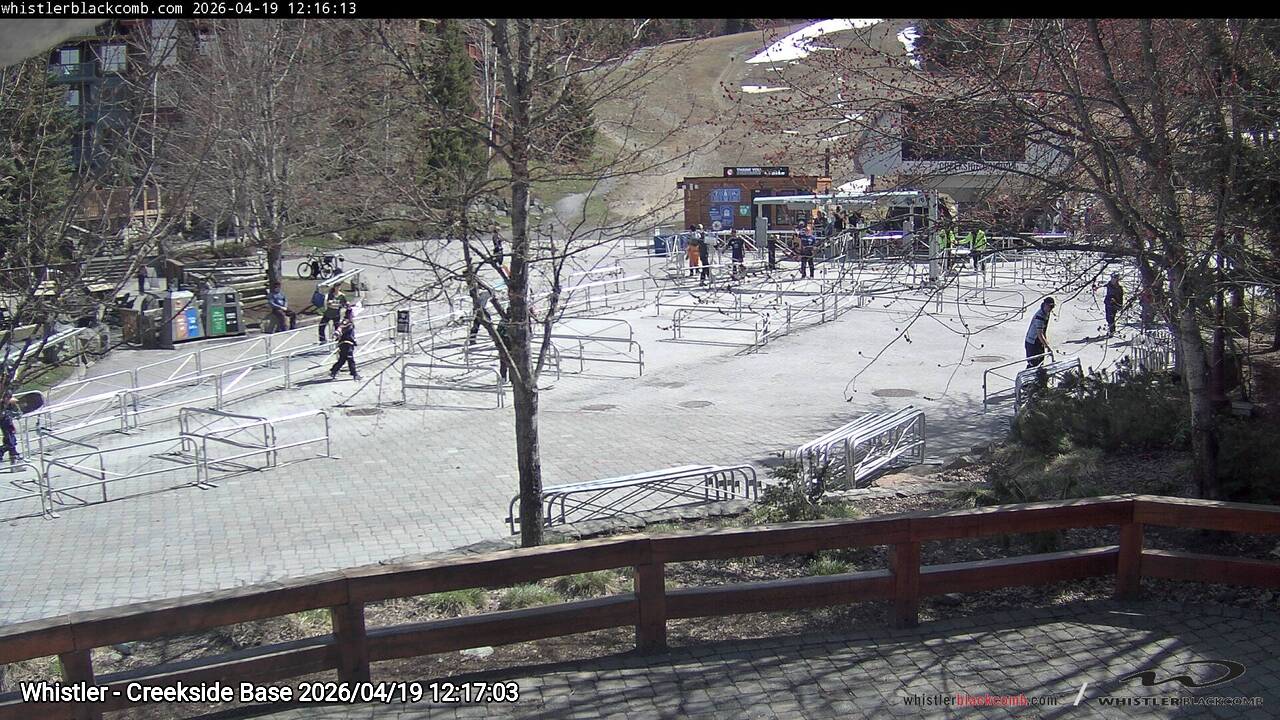 Webcam frame from Whistler - Creekside Base at 2026/04/19 12:00