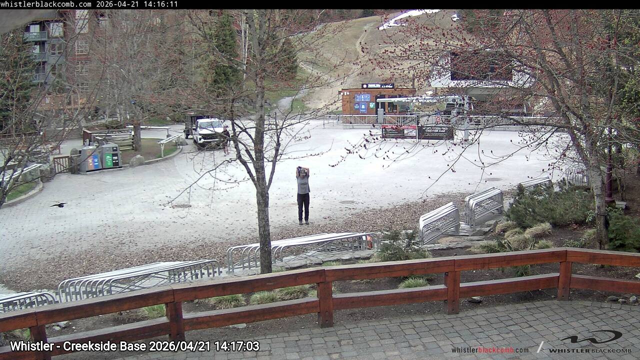 Webcam frame from Whistler - Creekside Base on 2026/04/21