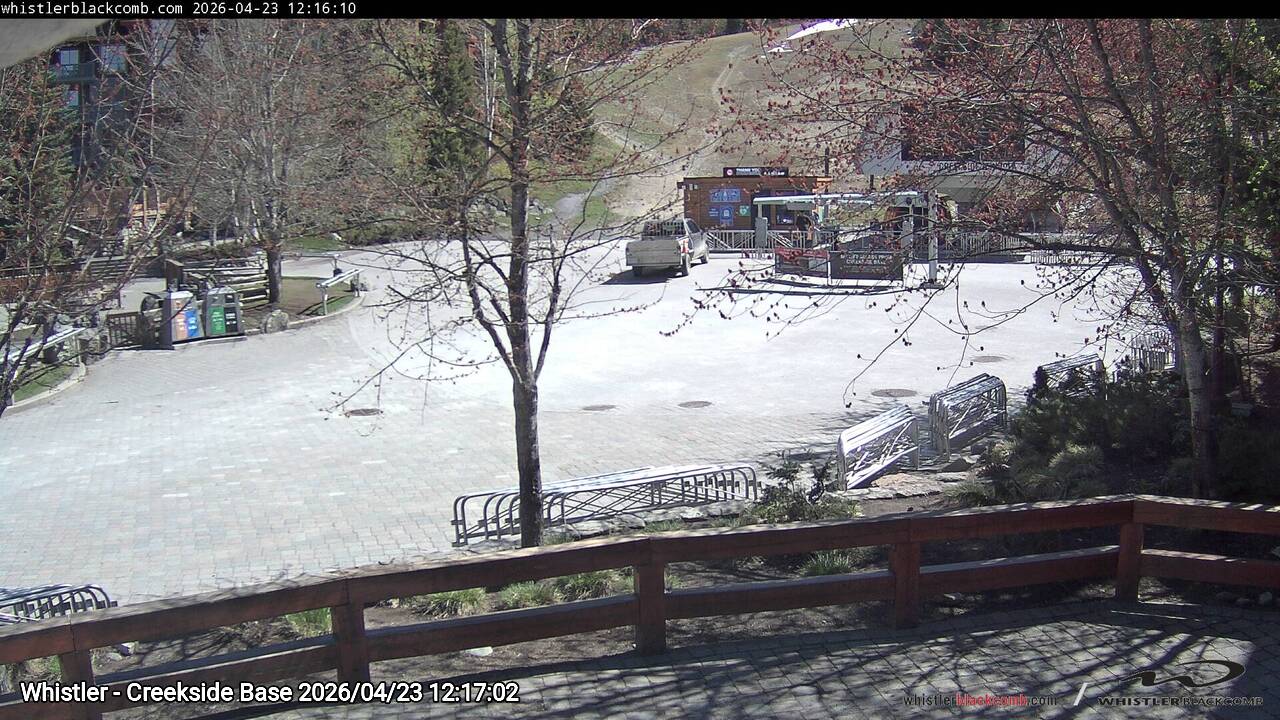 Webcam frame from Whistler - Creekside Base at 2026/04/23 12:00