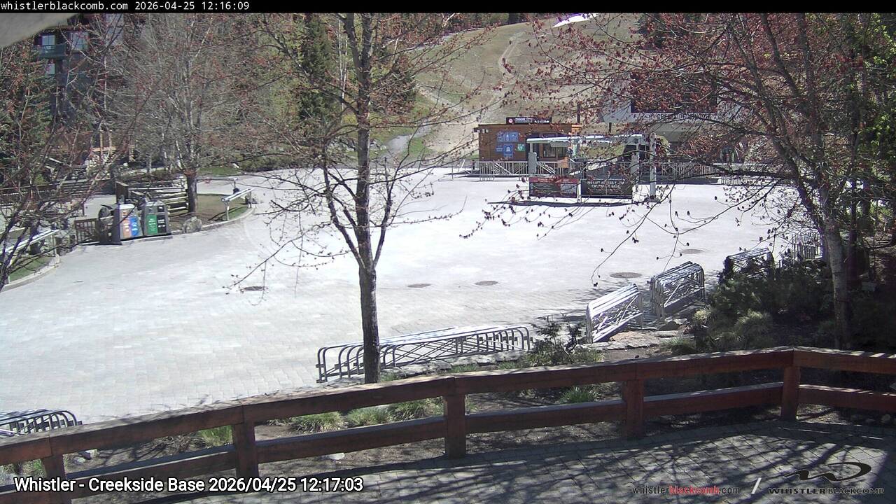 Webcam frame from Whistler - Creekside Base at 2026/04/25 12:00