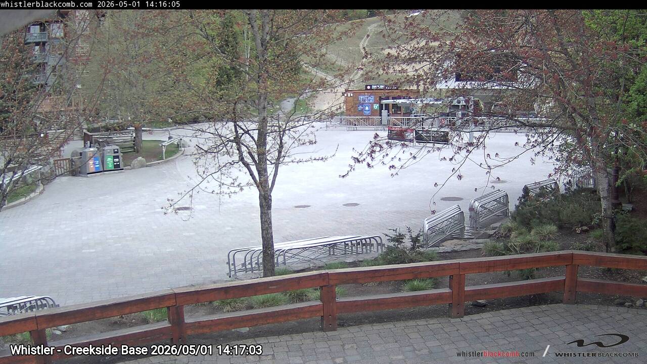 Webcam frame from Whistler - Creekside Base on 2026/05/01