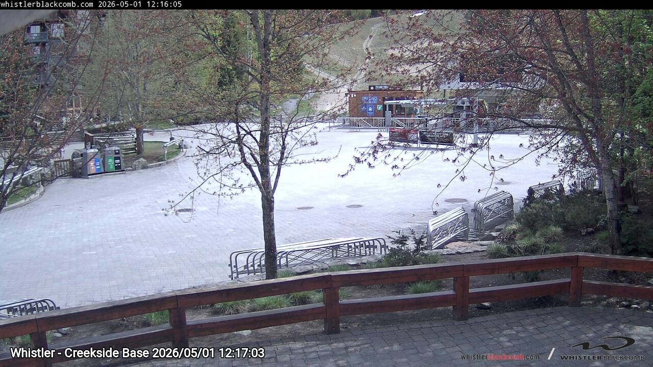 Webcam frame from Whistler - Creekside Base at 2026/05/01 12:00