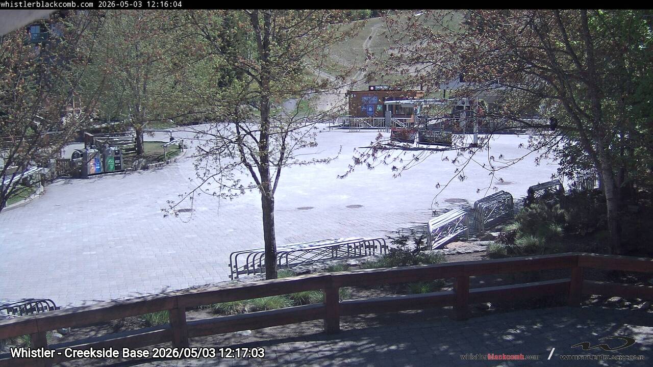 Webcam frame from Whistler - Creekside Base at 2026/05/03 12:00