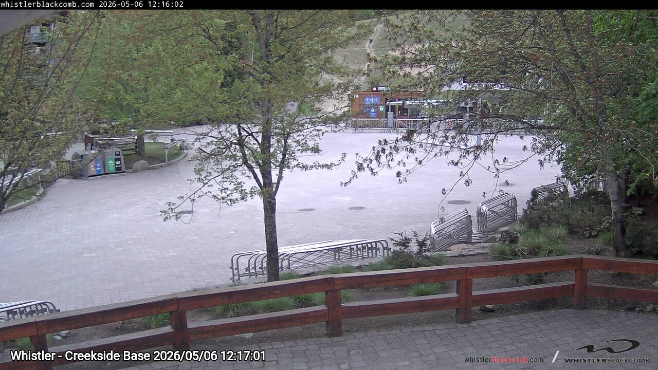Webcam frame from Whistler - Creekside Base at 2026/05/06 12:00