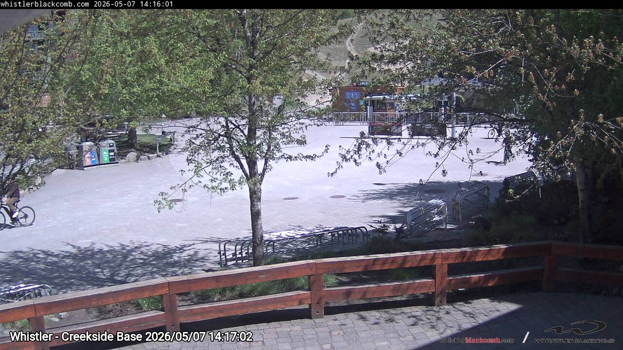 Webcam frame from Whistler - Creekside Base on 2026/05/07