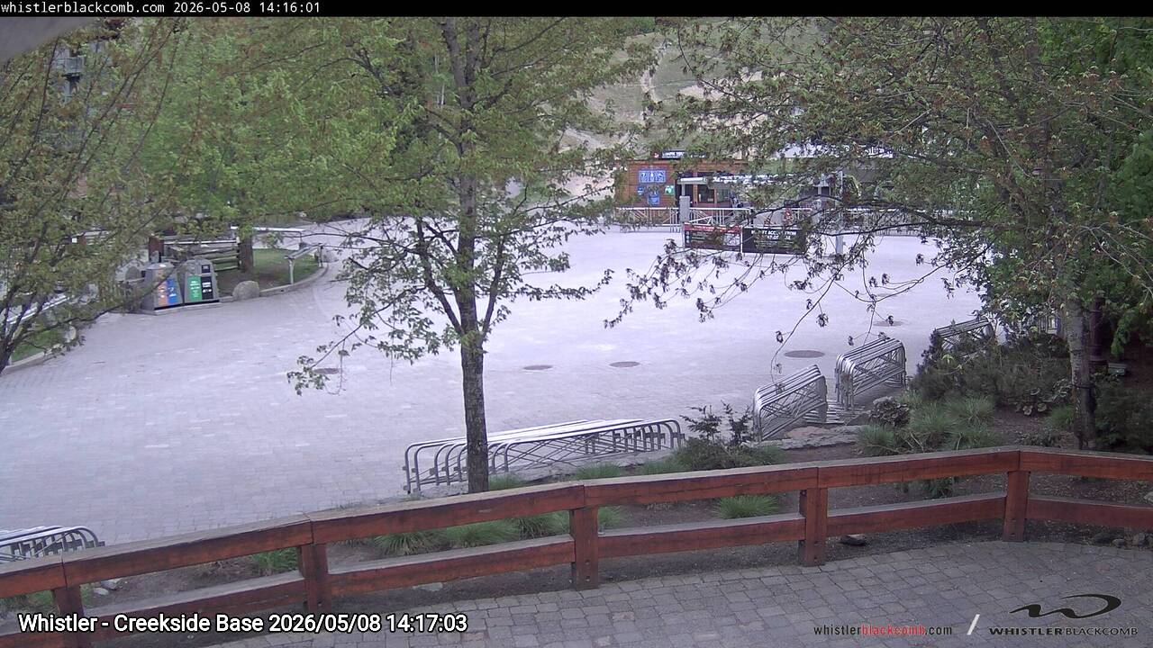 Webcam frame from Whistler - Creekside Base on 2026/05/08