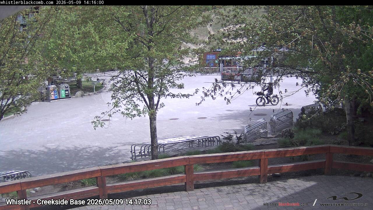 Webcam frame from Whistler - Creekside Base on 2026/05/09