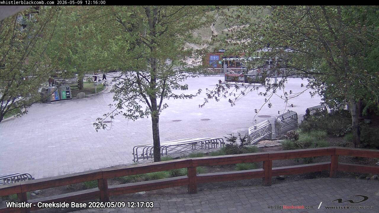 Webcam frame from Whistler - Creekside Base at 2026/05/09 12:00