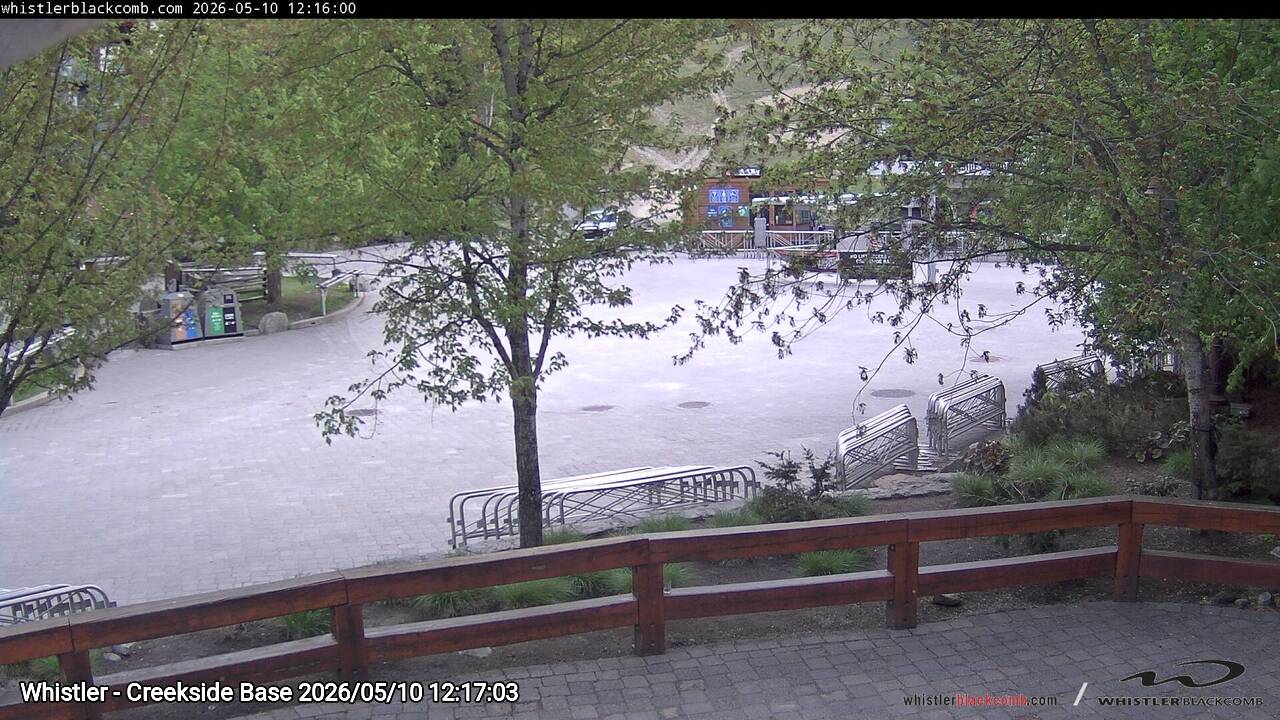Webcam frame from Whistler - Creekside Base at 2026/05/10 12:00