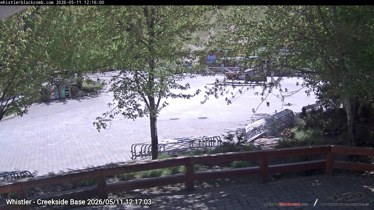 Webcam frame from Whistler - Creekside Base at 2026/05/11 12:00