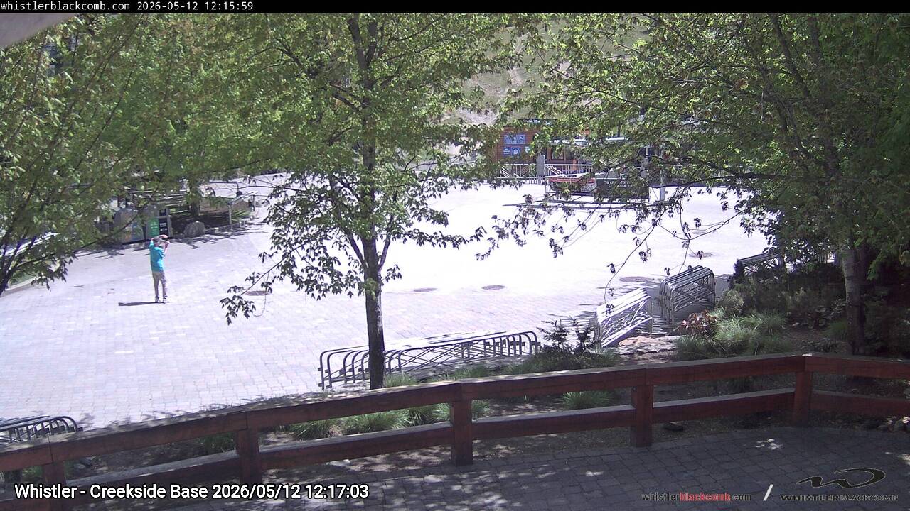 Webcam frame from Whistler - Creekside Base at 2026/05/12 12:00