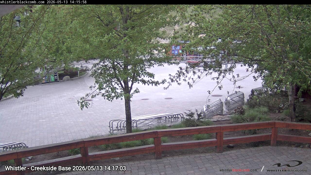 Webcam frame from Whistler - Creekside Base on 2026/05/13