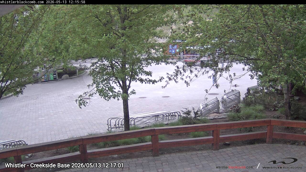 Webcam frame from Whistler - Creekside Base at 2026/05/13 12:00