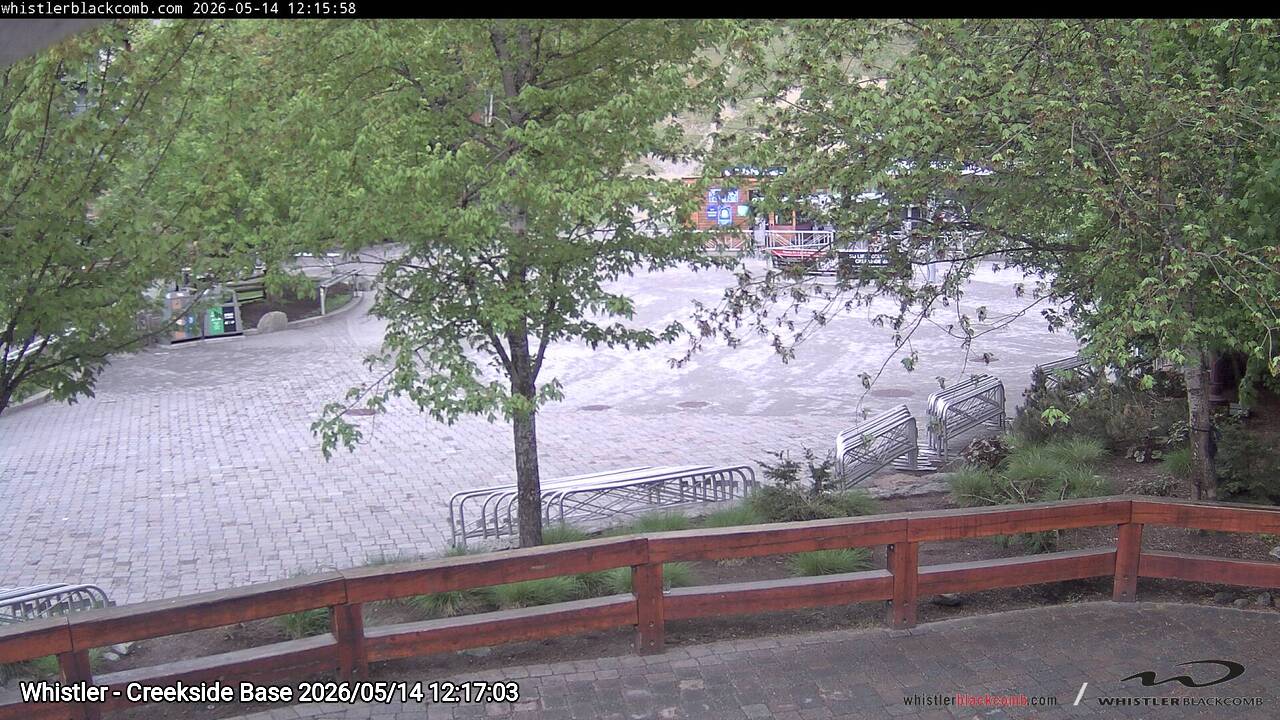Webcam frame from Whistler - Creekside Base at 2026/05/14 12:00