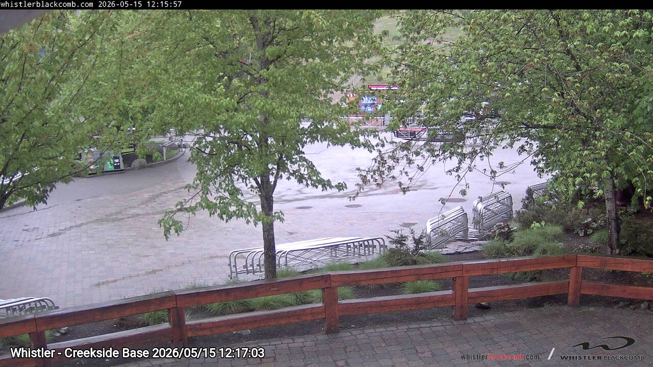 Webcam frame from Whistler - Creekside Base at 2026/05/15 12:00