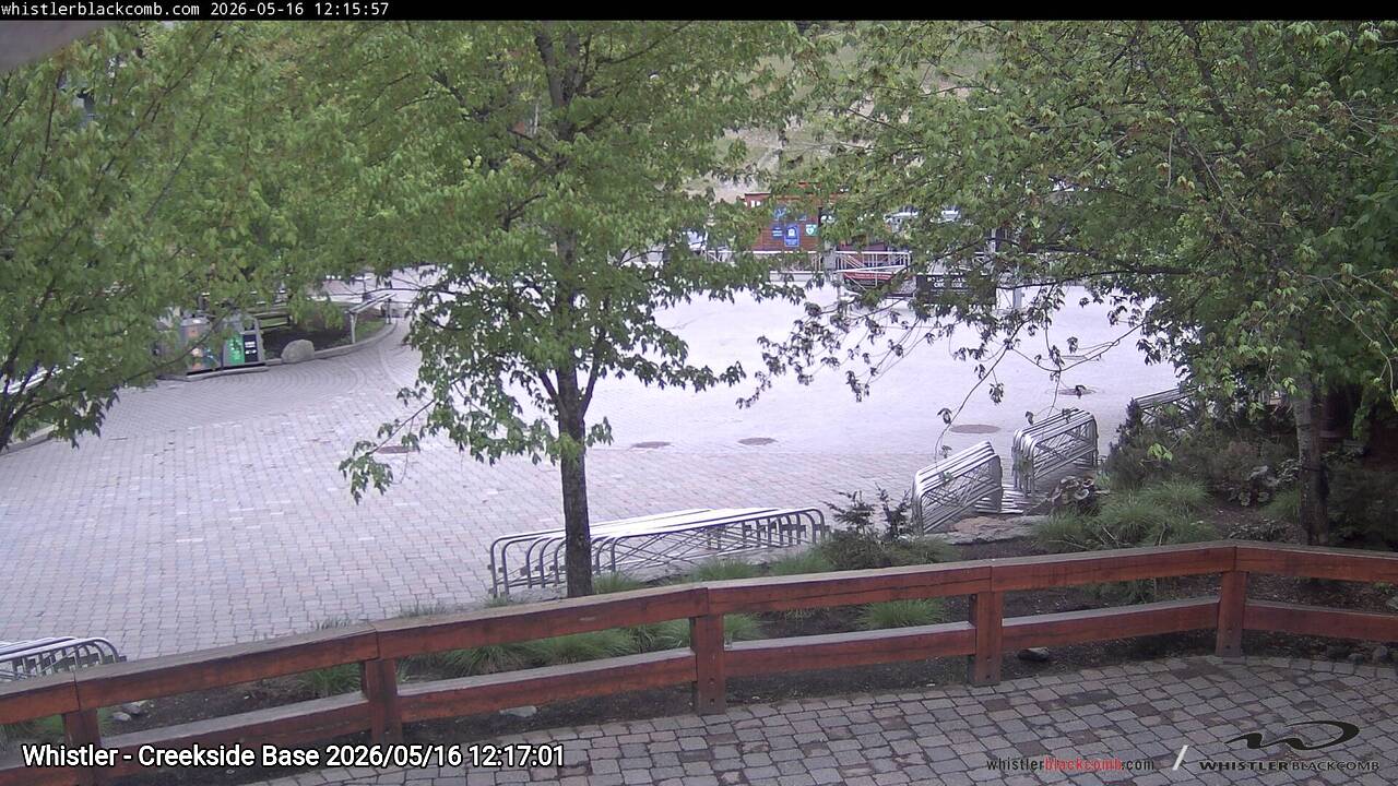 Webcam frame from Whistler - Creekside Base at 2026/05/16 12:00