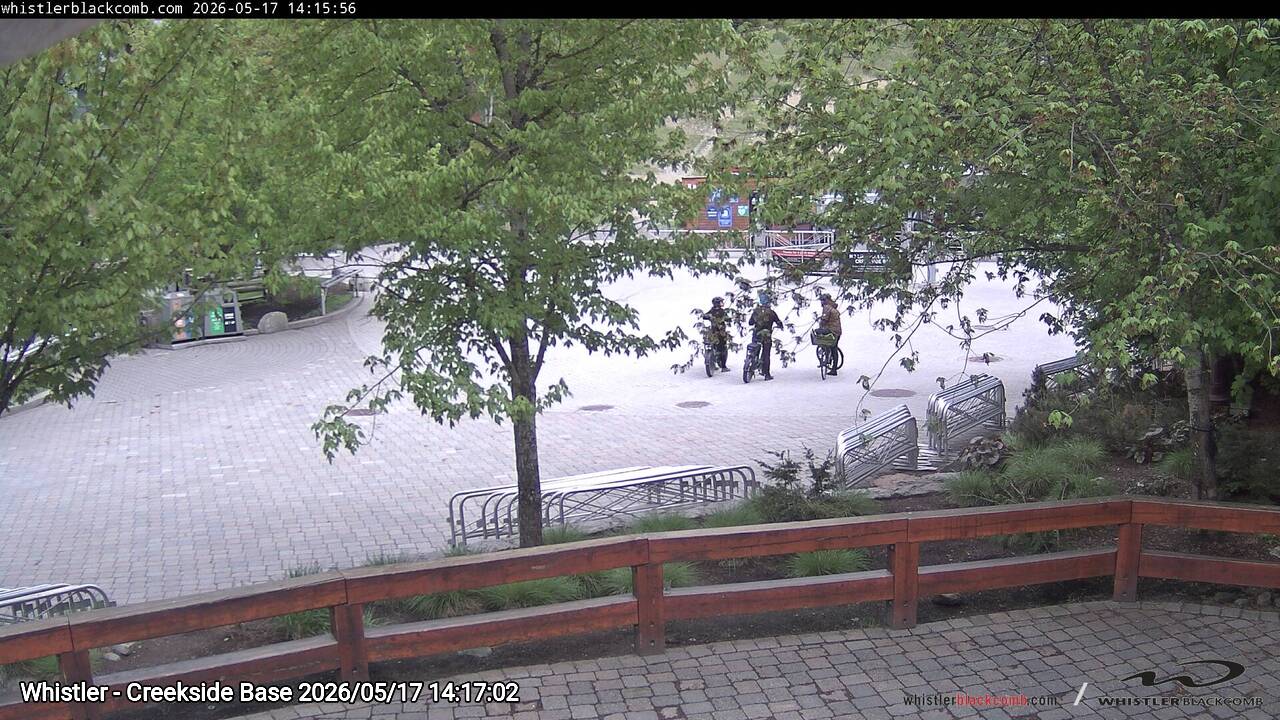 Webcam frame from Whistler - Creekside Base on 2026/05/17