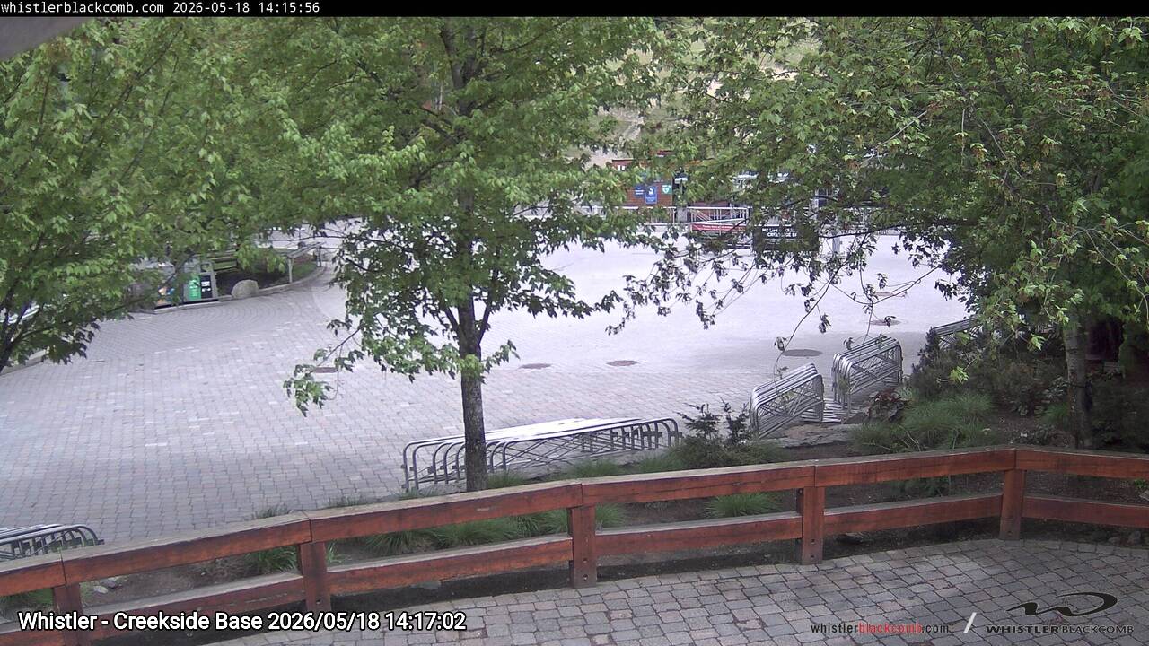 Webcam frame from Whistler - Creekside Base on 2026/05/18