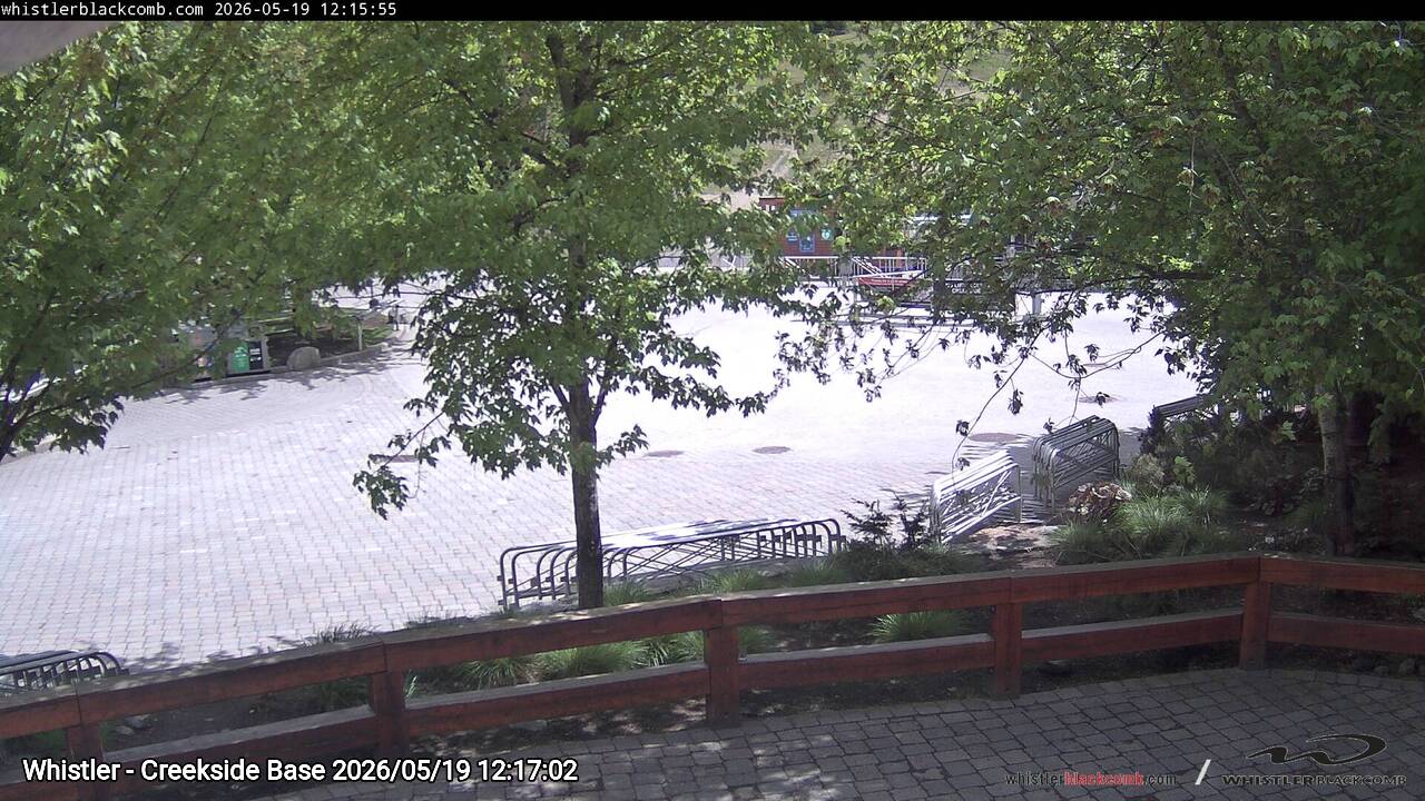 Webcam frame from Whistler - Creekside Base at 2026/05/19 12:00