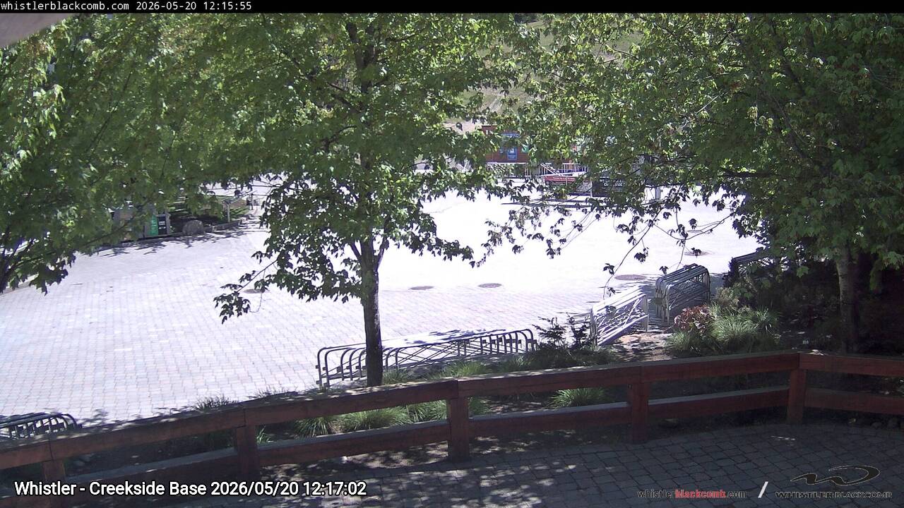 Webcam frame from Whistler - Creekside Base at 2026/05/20 12:00