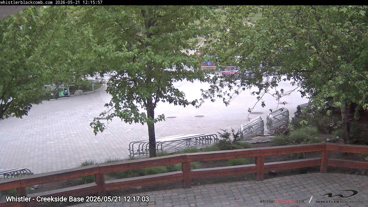 Webcam frame from Whistler - Creekside Base at 2026/05/21 12:00