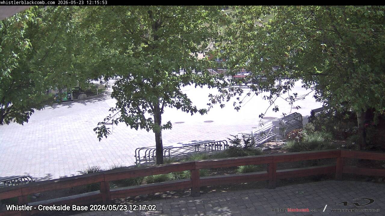 Webcam frame from Whistler - Creekside Base at 2026/05/23 12:00