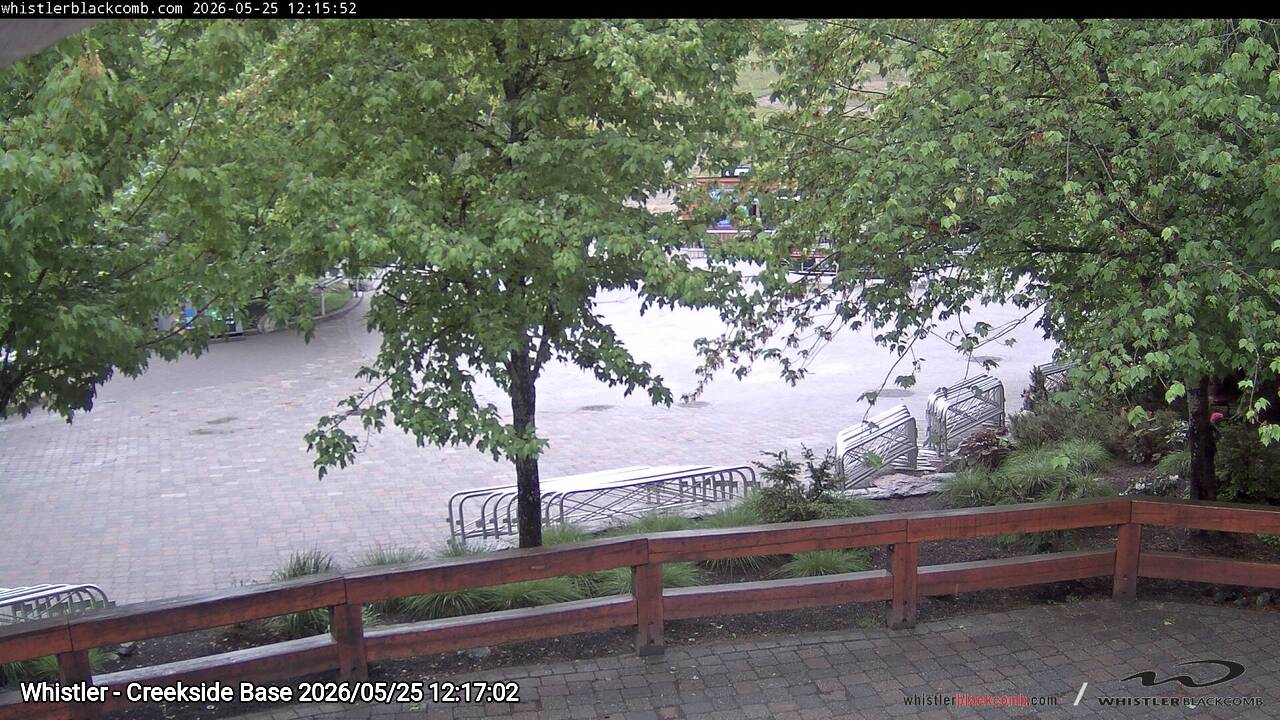 Webcam frame from Whistler - Creekside Base at 2026/05/25 12:00
