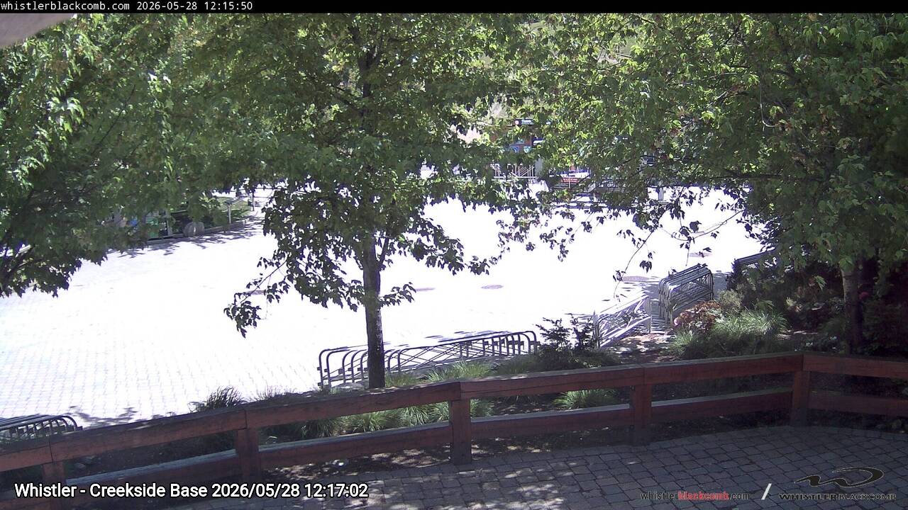 Webcam frame from Whistler - Creekside Base at 2026/05/28 12:00