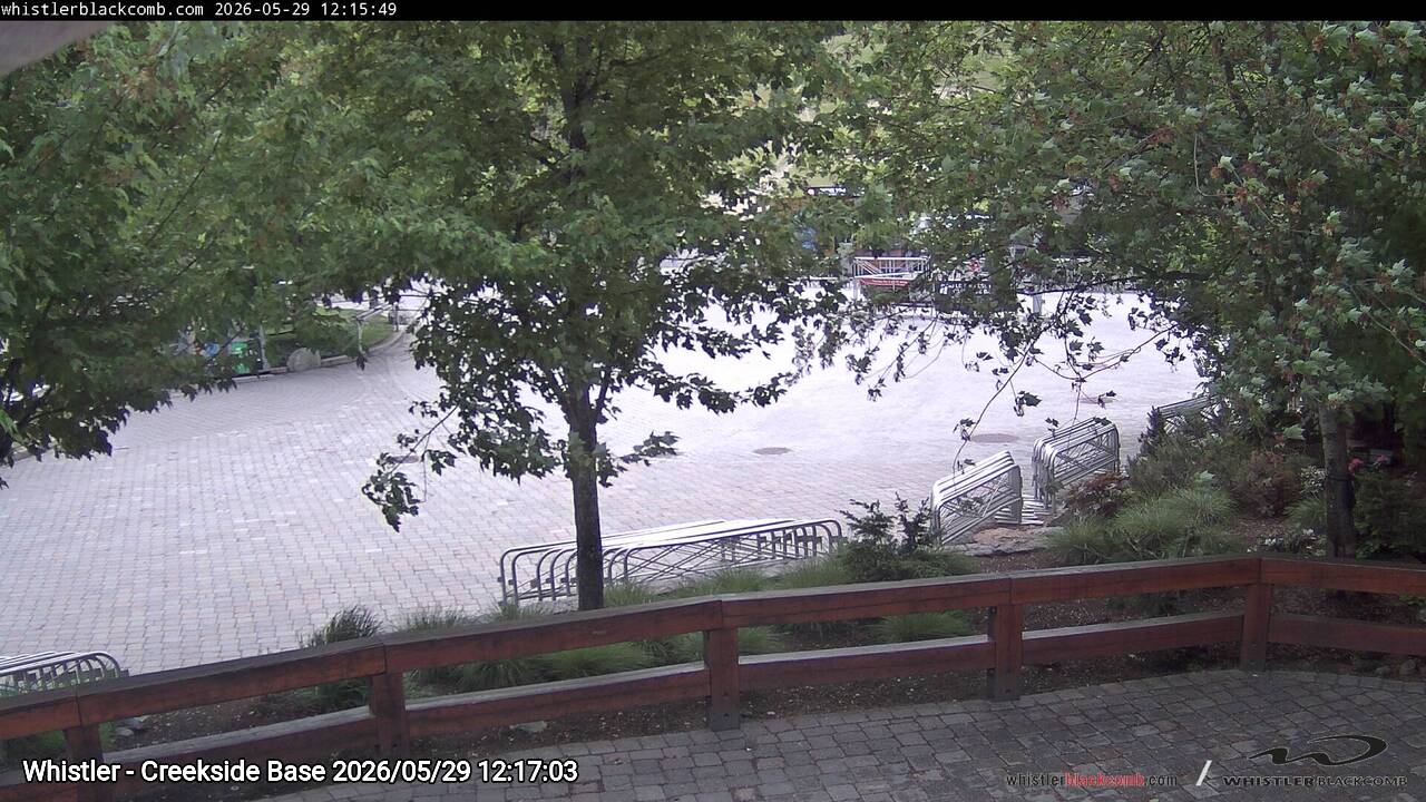 Webcam frame from Whistler - Creekside Base at 2026/05/29 12:00