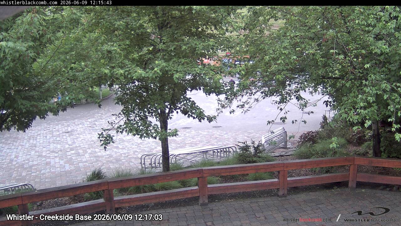 Webcam frame from Whistler - Creekside Base at 2026/06/09 12:00
