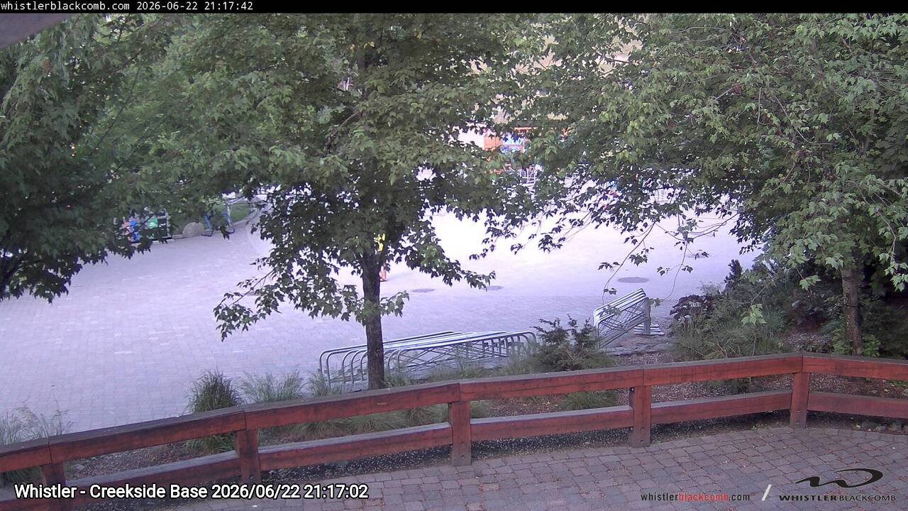 Webcam frame from Whistler - Creekside Base at 2026/06/22 21:00