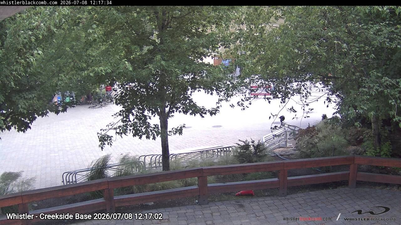 Webcam frame from Whistler - Creekside Base at 2026/07/08 12:00