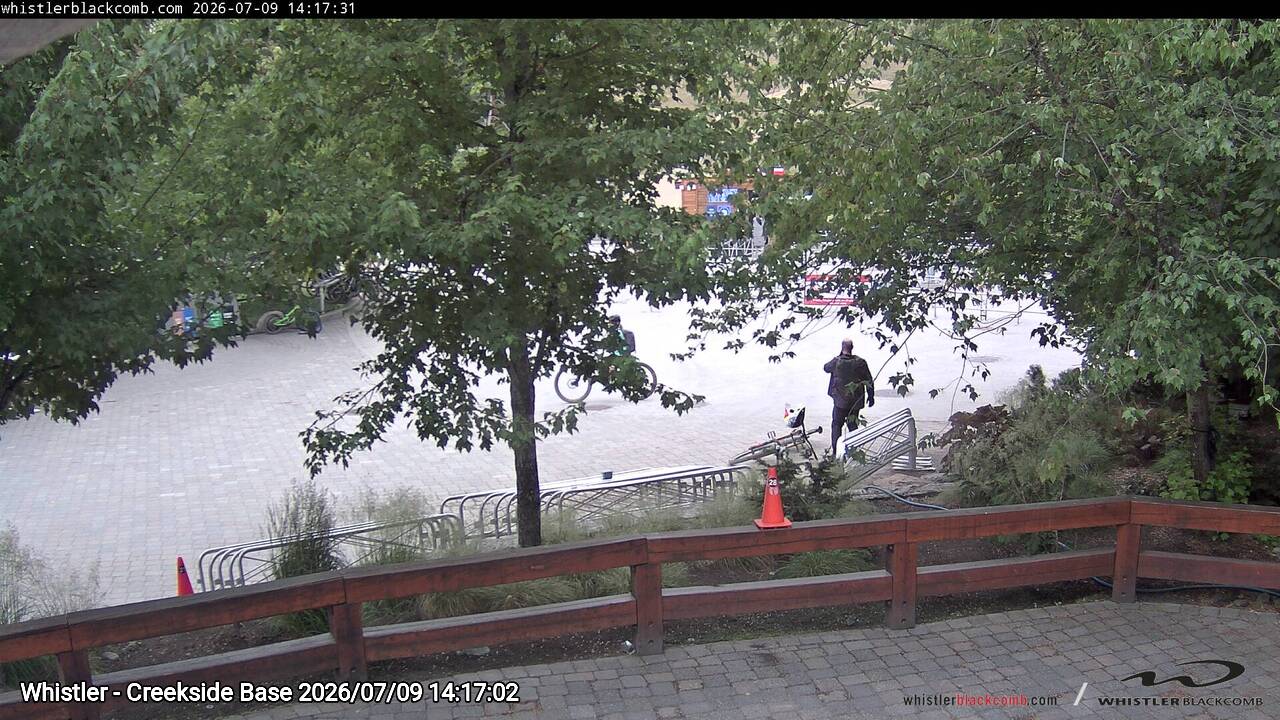 Webcam frame from Whistler - Creekside Base on 2026/07/09