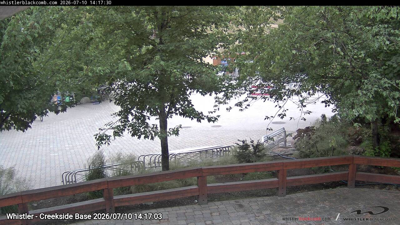 Webcam frame from Whistler - Creekside Base on 2026/07/10