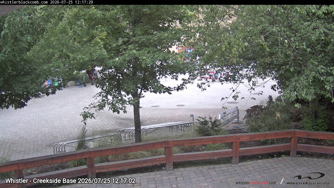 Webcam frame from Whistler - Creekside Base at 2026/07/25 12:00