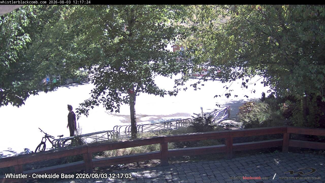 Webcam frame from Whistler - Creekside Base at 2026/08/03 12:00