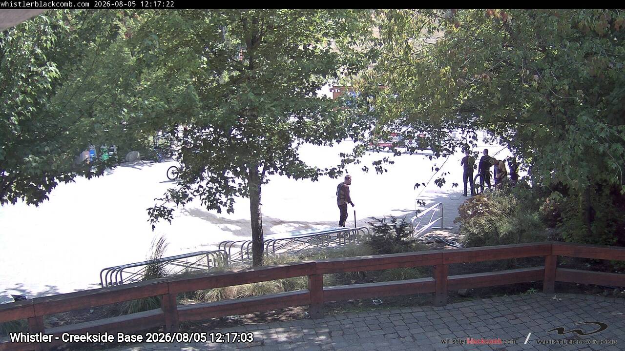 Webcam frame from Whistler - Creekside Base at 2026/08/05 12:00