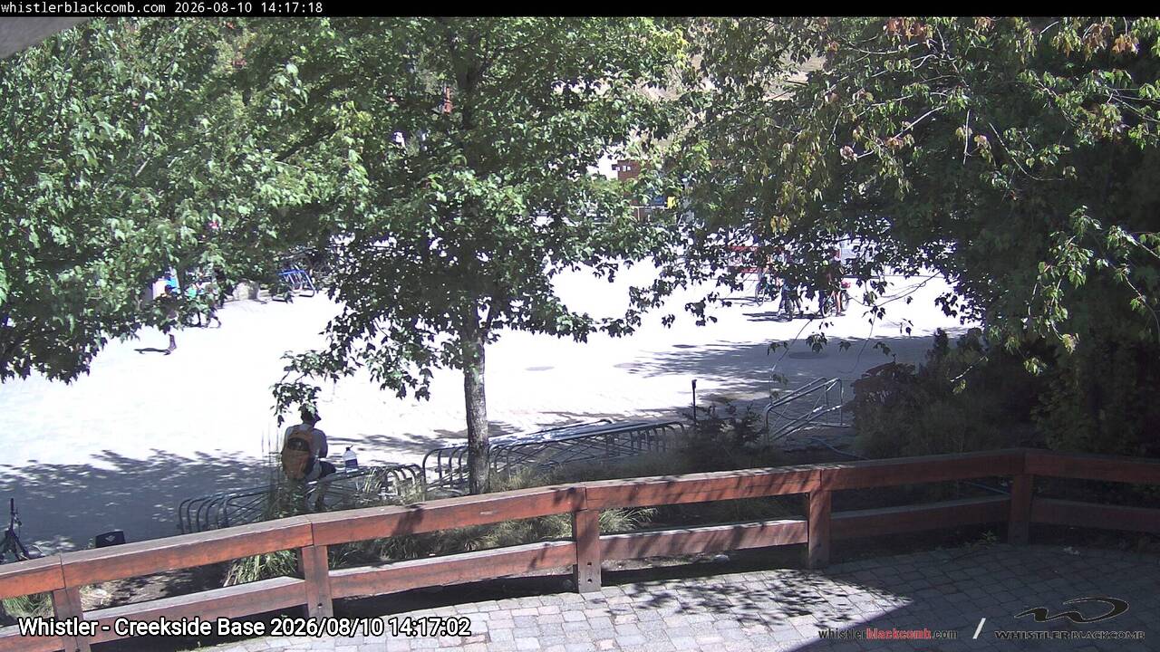 Webcam frame from Whistler - Creekside Base on 2026/08/10