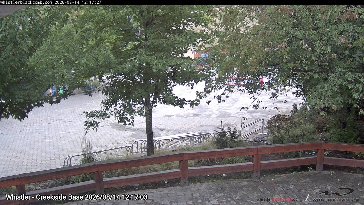 Webcam frame from Whistler - Creekside Base at 2026/08/14 12:00