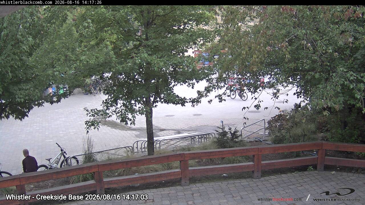 Webcam frame from Whistler - Creekside Base on 2026/08/16
