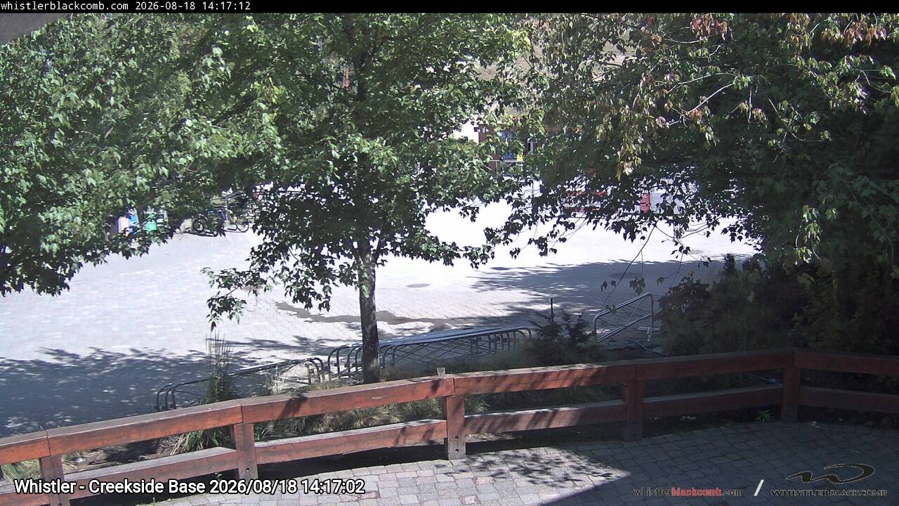 Webcam frame from Whistler - Creekside Base on 2026/08/18