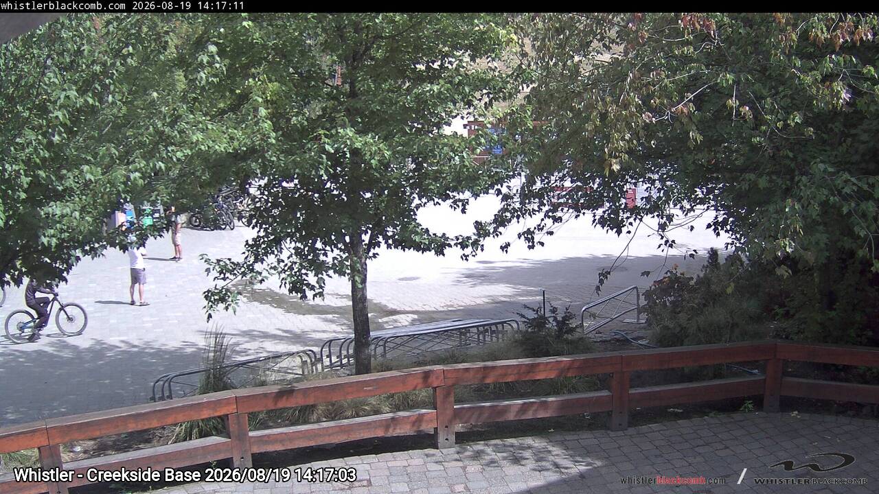 Webcam frame from Whistler - Creekside Base on 2026/08/19