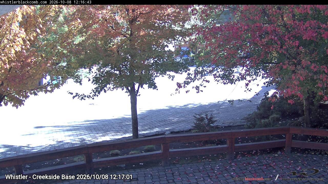 Webcam frame from Whistler - Creekside Base at 2026/10/08 12:00