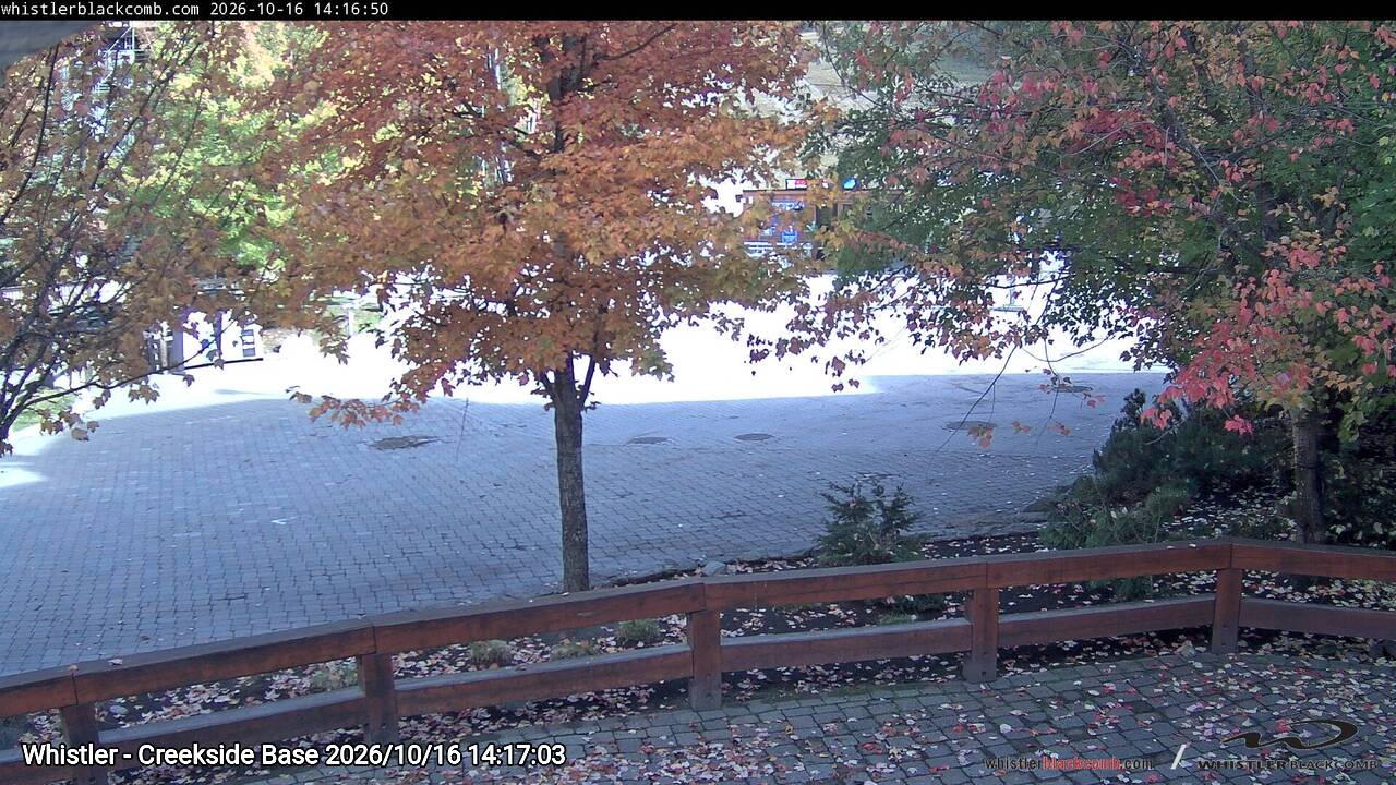 Webcam frame from Whistler - Creekside Base on 2026/10/16